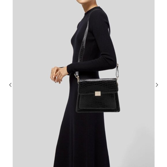 Anine Bing - Felix Black Croc Leather Bag - Picture 3 of 12